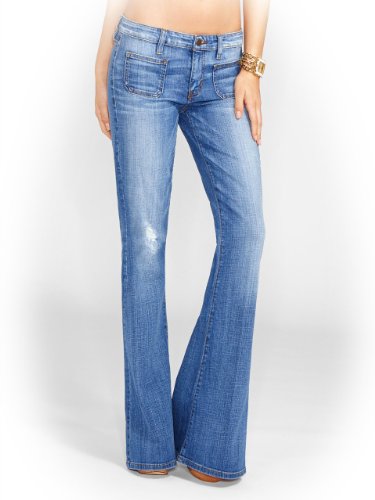 GUESS Women's 70s Mid-Rise Flare Jeans in Rossen Wash, ROSSEN WASH (32)
