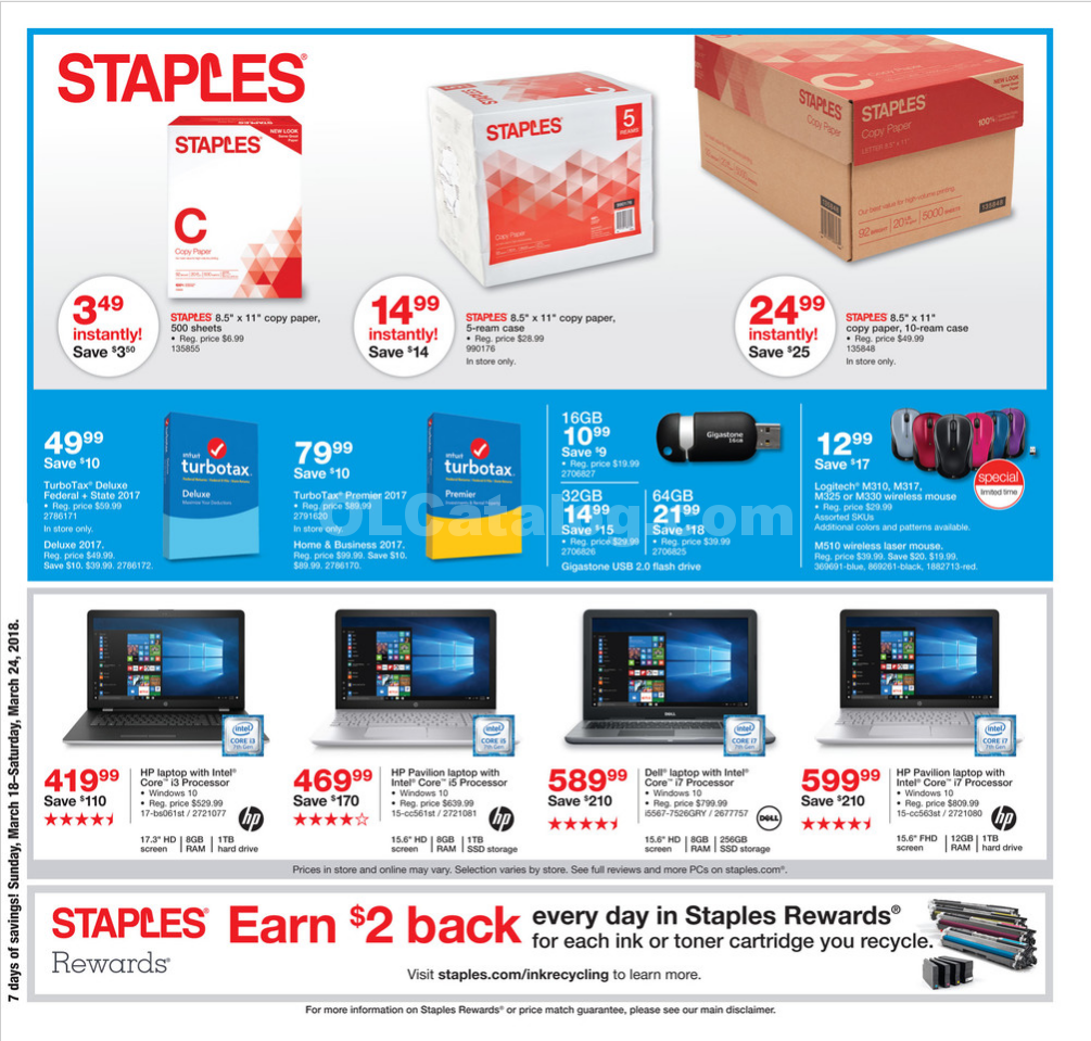 Staples Weekly Ad This Week March 18 24, 2018 Daily Saving Deals