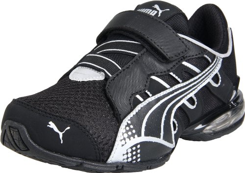 PUMA Voltaic 3 V Kids Running Shoe (Toddler/Little Kid/Big Kid),Black/Black/PUMA Silver,11 M US Little Kid